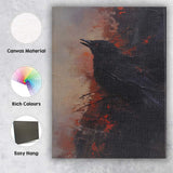 Black Raven Dramatic Abstract Bird Artwork Canvas Wall Art Print Decor Picture Ready to Hang
