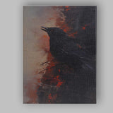 Black Raven Dramatic Abstract Bird Artwork Canvas Wall Art Print Decor Picture Ready to Hang