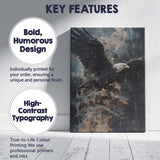 Majestic Bald Eagle Dark Textured Wildlife Painting Canvas Wall Art Print Decor Picture Ready to Hang