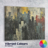 Dark Urban Skyline Abstract Expressionist Cityscape Painting Canvas Wall Art Print Decor Picture Ready to Hang
