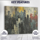 Dark Urban Skyline Abstract Expressionist Cityscape Painting Canvas Wall Art Print Decor Picture Ready to Hang