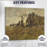 Golden Countryside Meadow Impressionist Landscape Painting Canvas Wall Art Print Decor Picture Ready to Hang