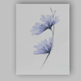 Soft Lavender Chicory Wildflower Watercolour Botanical Canvas Wall Art Print Decor Picture Ready to Hang