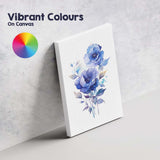 Elegant Blue Peony Blossom Watercolour Floral Canvas Wall Art Print Decor Picture Ready to Hang