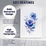 Elegant Blue Peony Blossom Watercolour Floral Canvas Wall Art Print Decor Picture Ready to Hang