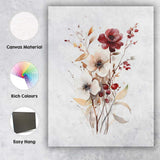Rust Red Berry Floral Watercolour Botanical Arrangement Canvas Wall Art Print Decor Picture Ready to Hang