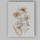 Elegant Neutral Poppy Blossom Watercolour Floral Arrangement Canvas Wall Art Print Decor Picture Ready to Hang