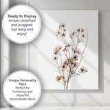 Delicate Ivory Wildflower Blossom Watercolour Botanical Stem Canvas Wall Art Print Decor Picture Ready to Hang