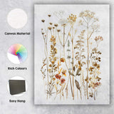 Neutral Wildflower Botanical Collection Watercolour Meadow Illustration Canvas Wall Art Print Decor Picture Ready to Hang