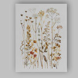 Neutral Wildflower Botanical Collection Watercolour Meadow Illustration Canvas Wall Art Print Decor Picture Ready to Hang