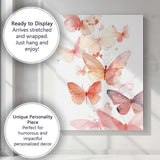 Pastel Pink Butterfly Flight Watercolour Nature Collection Canvas Wall Art Print Decor Picture Ready to Hang