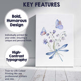 Blue Butterfly Dragonfly Wildflower Watercolour Botanical Nature Canvas Wall Art Print Decor Picture Ready to Hang