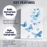 Sky Blue Watercolour Butterfly Flight Collection Canvas Wall Art Print Decor Picture Ready to Hang
