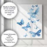 Sky Blue Watercolour Butterfly Flight Collection Canvas Wall Art Print Decor Picture Ready to Hang