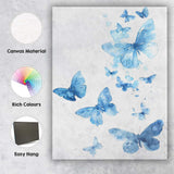 Sky Blue Watercolour Butterfly Flight Collection Canvas Wall Art Print Decor Picture Ready to Hang