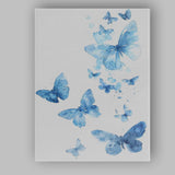 Sky Blue Watercolour Butterfly Flight Collection Canvas Wall Art Print Decor Picture Ready to Hang