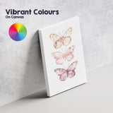 Soft Blush Pink Watercolour Butterfly Trio Canvas Wall Art Print Decor Picture Ready to Hang