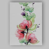 Pink Magnolia Blossom Green Eucalyptus Watercolour Botanical Canvas Wall Art Print Decor Picture Ready to Hang