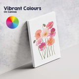 Vibrant Pink Coral Watercolour Poppy Flower Bouquet Canvas Wall Art Print Decor Picture Ready to Hang