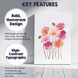 Vibrant Pink Coral Watercolour Poppy Flower Bouquet Canvas Wall Art Print Decor Picture Ready to Hang