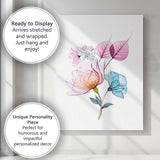 Elegant Pink Blue Floral Botanical Watercolour Composition Canvas Wall Art Print Decor Picture Ready to Hang