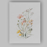 Pastel Meadow Wildflowers Delicate Botanical Watercolour Canvas Wall Art Print Decor Picture Ready to Hang