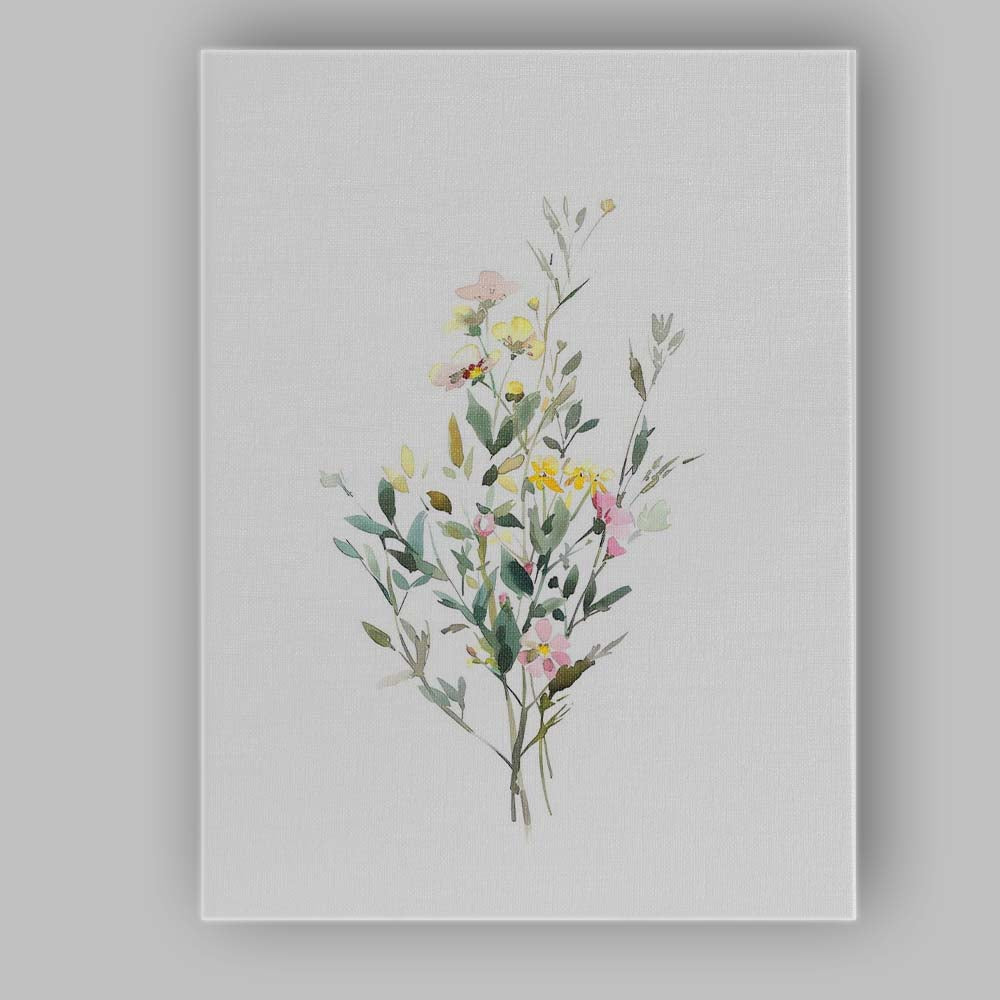 Minimalist Spring Wildflower Botanical Stem Watercolour Canvas Wall Art Print Decor Picture Ready to Hang