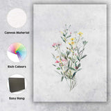 Elegant Pastel Pink Yellow Wildflower Meadow Watercolour Canvas Wall Art Print Decor Picture Ready to Hang