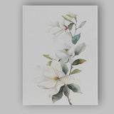 White Magnolia Blossom Botanical Watercolour Branch Canvas Wall Art Print Decor Picture Ready to Hang