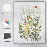 Colourful Wild Meadow Flowers Botanical Watercolour Canvas Wall Art Print Decor Picture Ready to Hang