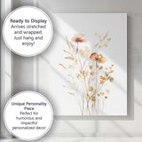 Soft Neutral Wildflower Meadow Botanical Watercolour Canvas Wall Art Print Decor Picture Ready to Hang