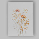 Soft Neutral Wildflower Meadow Botanical Watercolour Canvas Wall Art Print Decor Picture Ready to Hang