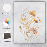 Delicate Peach Wildflower Botanical Watercolour Floral Canvas Wall Art Print Decor Picture Ready to Hang