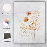 Elegant Neutral Botanical Wildflower Bouquet Watercolour Canvas Wall Art Print Decor Picture Ready to Hang