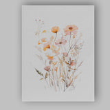 Soft Blush Meadow Flowers Botanical Watercolour Canvas Wall Art Print Decor Picture Ready to Hang