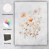 Pastel Wildflower Meadow Botanical Watercolour Canvas Wall Art Print Decor Picture Ready to Hang