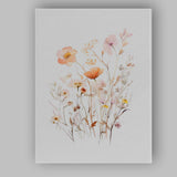 Pastel Wildflower Meadow Botanical Watercolour Canvas Wall Art Print Decor Picture Ready to Hang