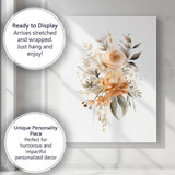 Elegant Champagne Rose Floral Botanical Watercolour Canvas Wall Art Print Decor Picture Ready to Hang