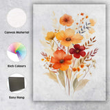 Warm Autumn Wildflower Botanical Watercolour Bouquet Canvas Wall Art Print Decor Picture Ready to Hang