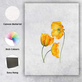 Golden Yellow California Poppy Botanical Watercolour Canvas Wall Art Print Decor Picture Ready to Hang