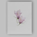 Pastel Lavender Bellflower Botanical Watercolour Canvas Wall Art Print Decor Picture Ready to Hang