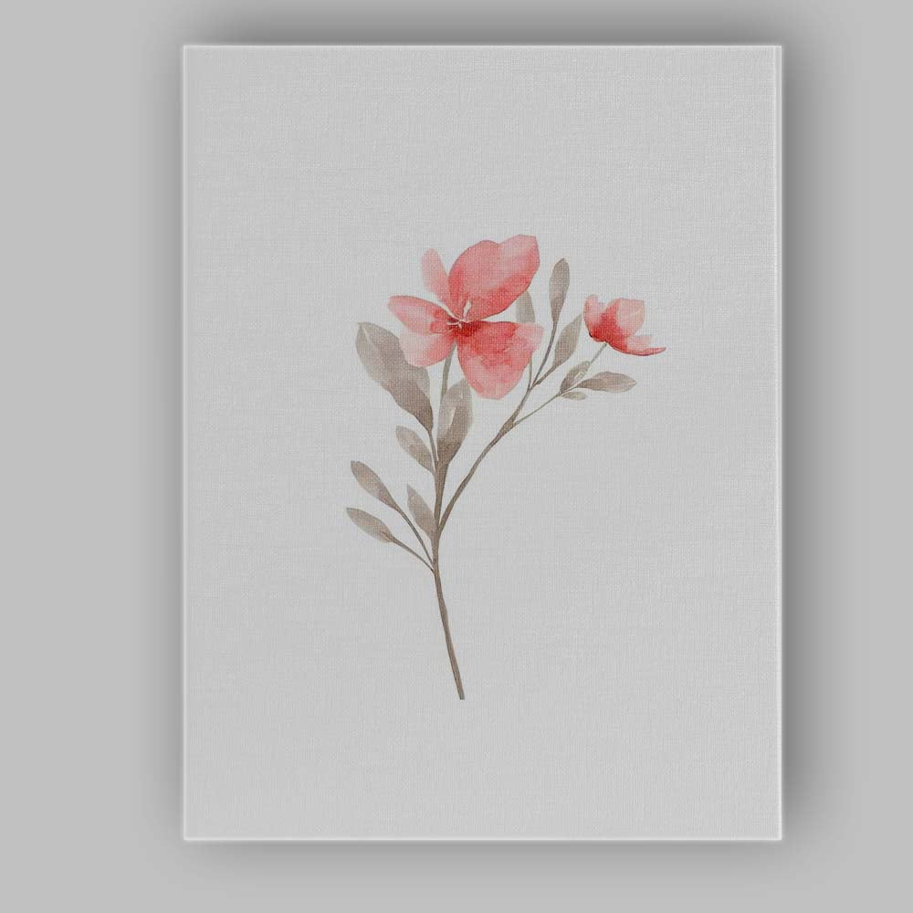 Pink Floral Branch Botanical Watercolour Canvas Wall Art Print Decor Picture Ready to Hang