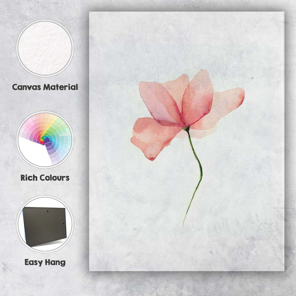 Elegant Blush Magnolia Watercolour Floral Canvas Wall Art Print Decor Picture Ready to Hang