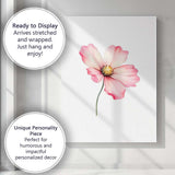 Pink Cosmos Blossom Botanical Watercolour Canvas Wall Art Print Decor Picture Ready to Hang