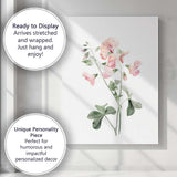 Delicate Pink Sweet Pea Botanical Watercolour Canvas Wall Art Print Decor Picture Ready to Hang