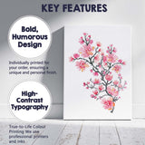 Pink Cherry Blossom Branch Watercolour Floral Canvas Wall Art Print Decor Picture Ready to Hang