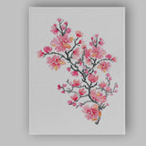 Pink Cherry Blossom Branch Watercolour Floral Canvas Wall Art Print Decor Picture Ready to Hang