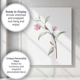 Minimalist Pink Camellia Branch Watercolour Canvas Wall Art Print Decor Picture Ready to Hang