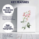 Pastel Pink Sweet Pea Botanical Watercolour Canvas Wall Art Print Decor Picture Ready to Hang
