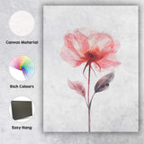 Soft Coral Pink Poppy Watercolour Botanical Flower Canvas Wall Art Print Decor Picture Ready to Hang